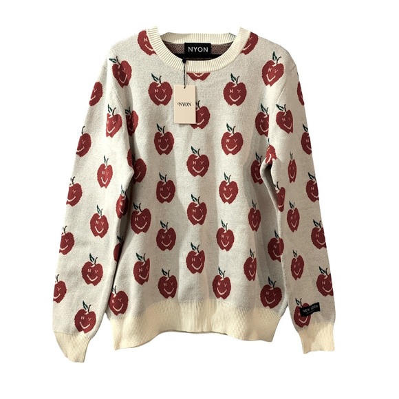 New York or Nowhere Other - NYON NEW Crewneck Sweater Large New York Big Apple Cotton Plazacore Casual Theme